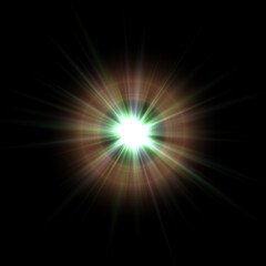 Realistic color camera lens flare light effects