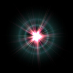 Realistic color camera lens flare light effects