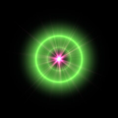 Realistic color camera lens flare light effects