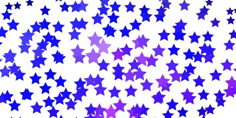 Fototapeta na wymiar Dark Purple vector background with small and big stars.