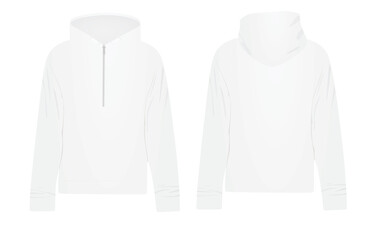 White zipper hoodie. vector illustration