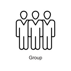 Group vector outline Icon. Pixel Perfect. For Mobile and Web. stock illustration