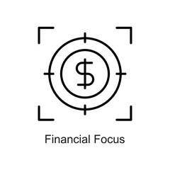 Financial Focus vector outline Icon. Pixel Perfect. For Mobile and Web. stock illustration