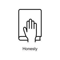 Honesty vector outline Icon. Pixel Perfect. For Mobile and Web. stock illustration