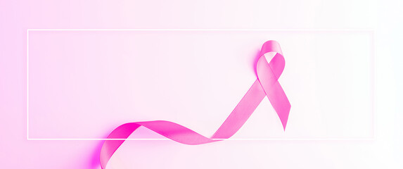 Pink ribbon background. Health care symbol pink ribbon on white background. Breast cancer woman...