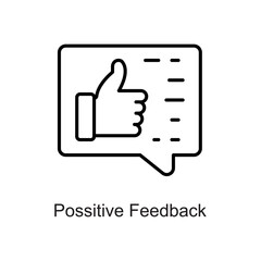 positive Feedback vector outline Icon. Pixel Perfect. For Mobile and Web. stock illustration