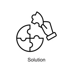 Solution vector outline Icon. Pixel Perfect. For Mobile and Web. stock illustration