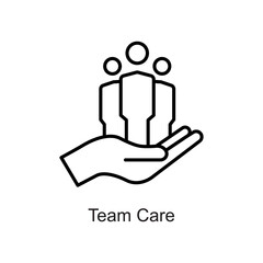 Team Care vector outline Icon. Pixel Perfect. For Mobile and Web. stock illustration