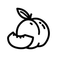 peach slice outline icon