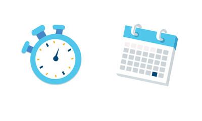 clock and calendar (editable vector)