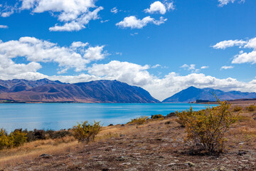 Scenic view of colourful Lake Tekapo in New Zealand