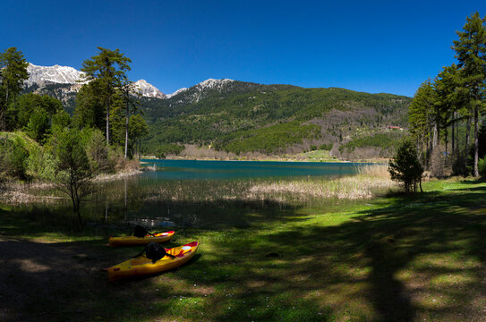 lake Doxa with canoe cayak