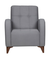 Isolated grey Leather and Fabric Office Armchair