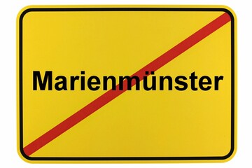 Illustration eines Stadtausgangsschildes der Stadt Marienmünster