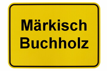 Illustration eines Stadteingangsschildes der Stadt Märkisch Buchholz