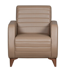 Isolated brown Leather and Fabric Office Armchair