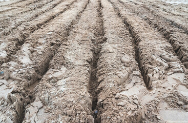 photograph of sand at a construction site