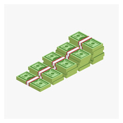 Wads of Money Steps Levels vector illustration