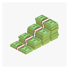 Wads of Money Steps Levels vector illustration
