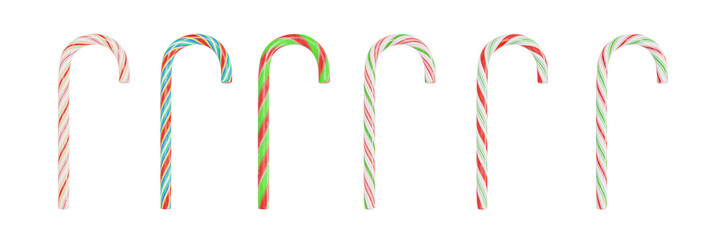 Christmas candy canes isolated on white background