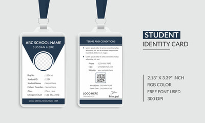 Student Id Card Template Design for Your School or College