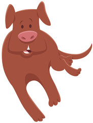 lying brown dog cartoon animal character