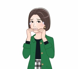 春コートの女性