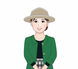 春コートの女性