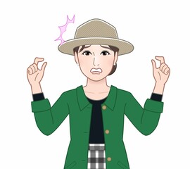 春コートの女性