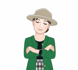 春コートの女性