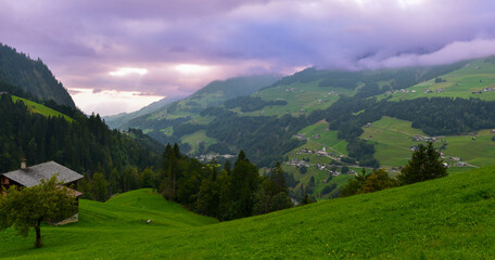 Fototapeta premium Gemeinde Sonntag im Bezirk Bludenz - Großes Walsertal / Vorarlberg 