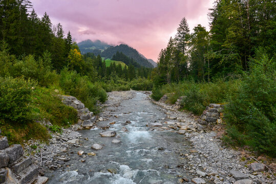 Die Lutz, Hauptfluss des Gro&szlig;en Walsertals in Vorarlberg