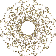 3D-image gold classic swirl central ornament for ceiling decoration