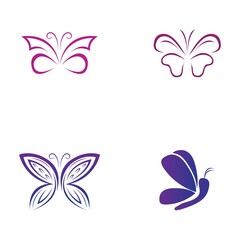 Fototapeta na wymiar set of Beauty Butterfly icon design