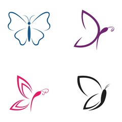 Obraz na płótnie Canvas set of Beauty Butterfly icon design