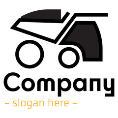 Dump Truck icon, Construction logo designer in modern style. Vector illustration for web design