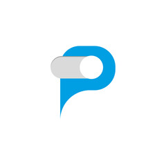 Fototapeta premium P monogram. P logo. Play chat monogram. Play symbol like letter speech bubble. Monochrome option.