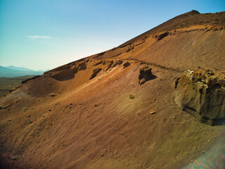 Volcanic landscape view Fuerteventura Canary Island Spain 