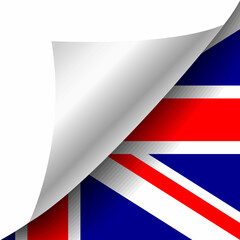 Hidden United Kingdom flag with curled corner