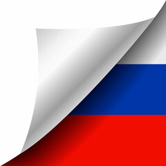 Hidden Russia flag with curled corner