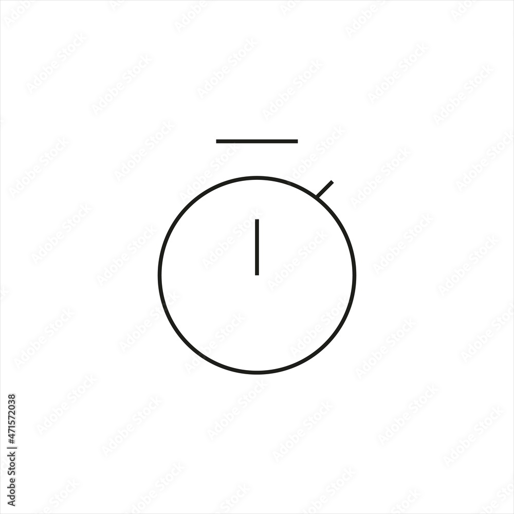 Poster timer stopwatch icon line style graphic design vector