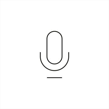 microfon, mic, podcast symbol icon line style graphic design vector