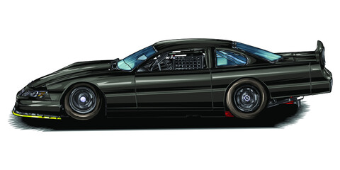 Racing car isolated on white background. vector illustration.