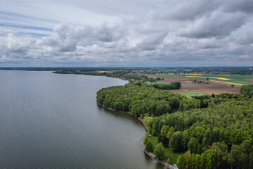 Fototapeta na wymiar Drone aerial photo of Goczalkowice Reservoir in Silesian Province of Poland