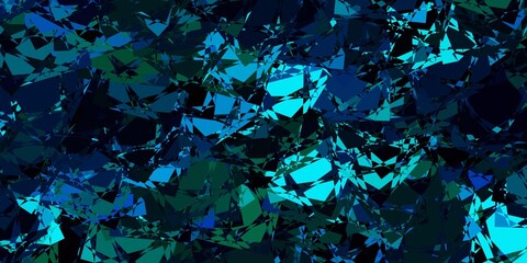 Fototapeta na wymiar Dark Blue, Green vector layout with triangle forms.