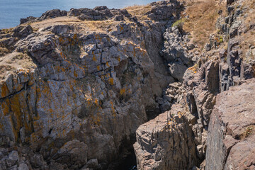 Crack of Cape of Saint Agalina on Black Sea shore, Bulgaria