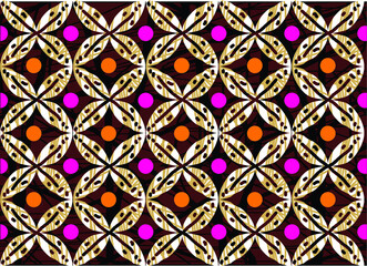 Indonesian batik motif with a very distinctive plant pattern. Exclusive vector for design