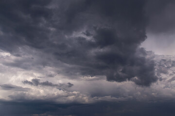 Naklejka na ściany i meble Epic Storm sky, dark grey clouds background texture