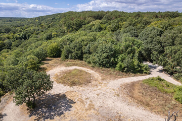 Fototapeta na wymiar Aerial view from fire lookout tower in Golden Sands Nature Park in Bulgaria