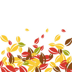 Fototapeta na wymiar Falling autumn leaves. Red, yellow, green, brown c